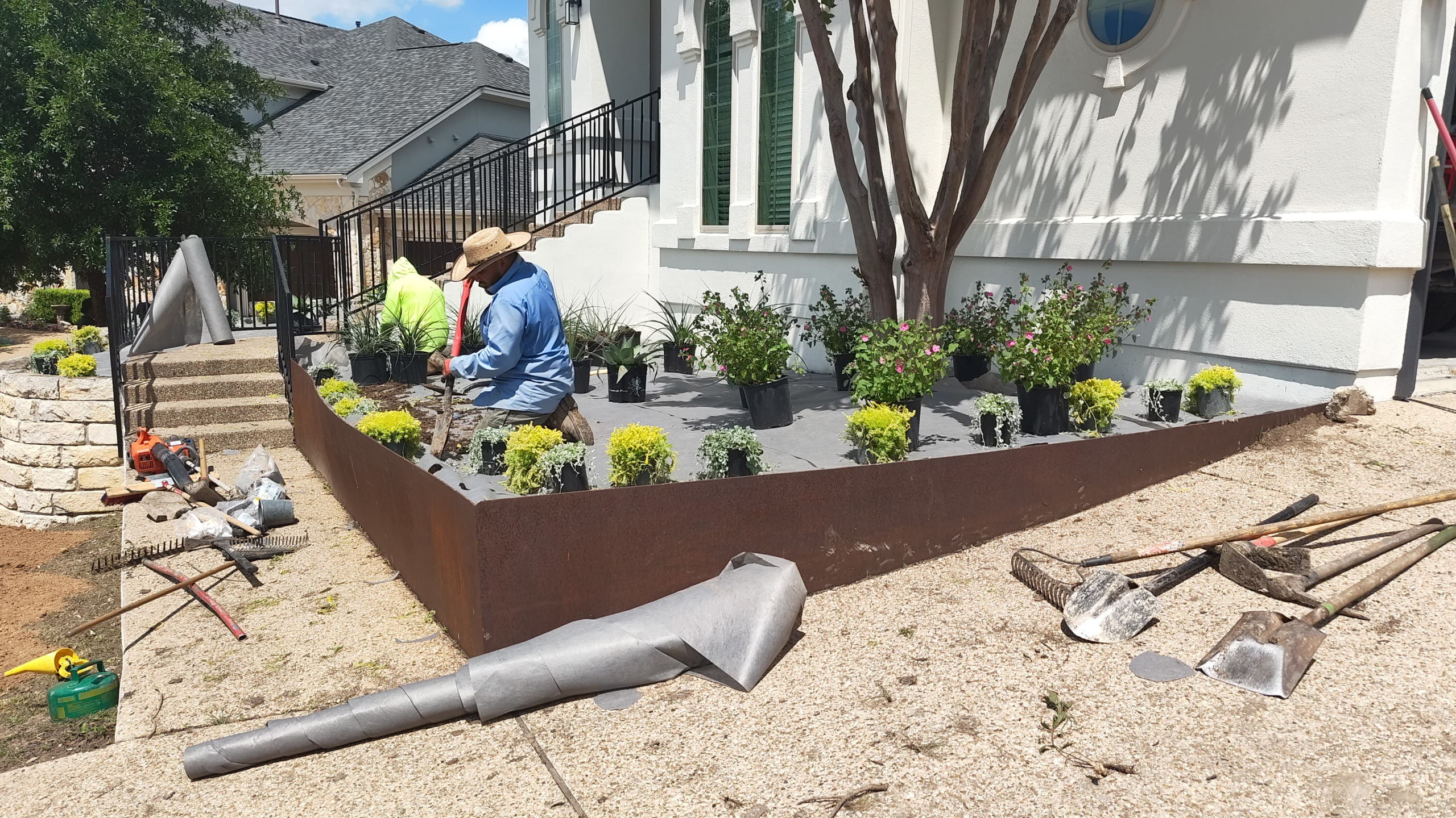 auntin landscaping installation by sprinkler & landscaping medics